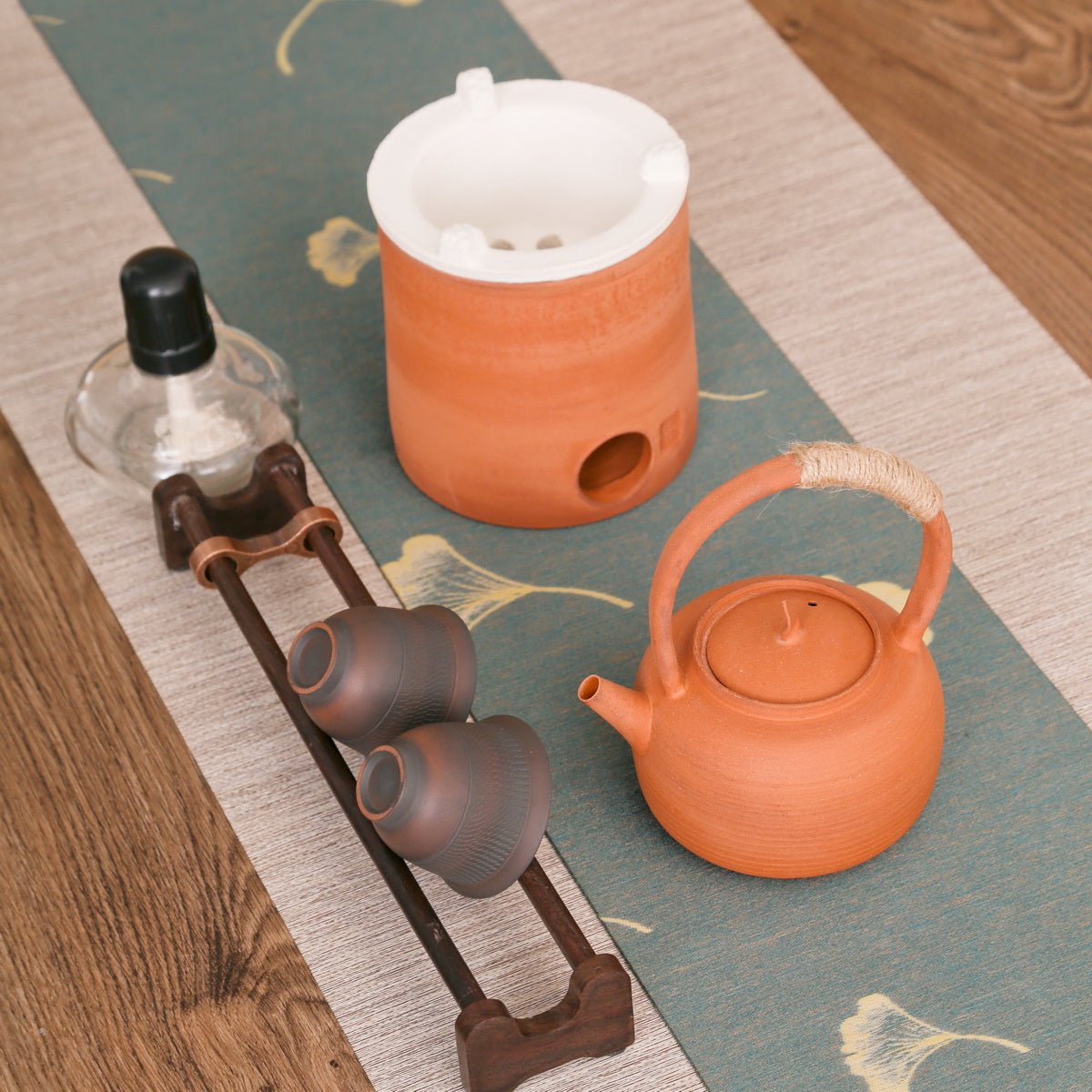 Chaozhou Red Clay Lifting handle Kettle And Stove - Taishan Tea Club