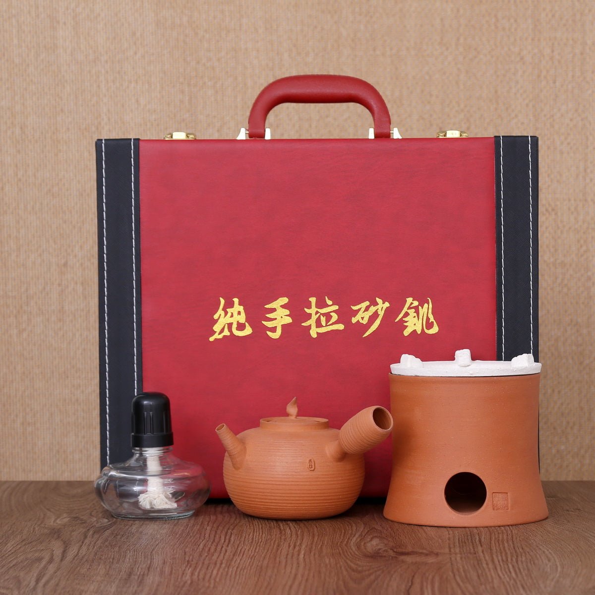 Chaozhou Red Clay Side handle Kettle And Stove - Taishan Tea Club