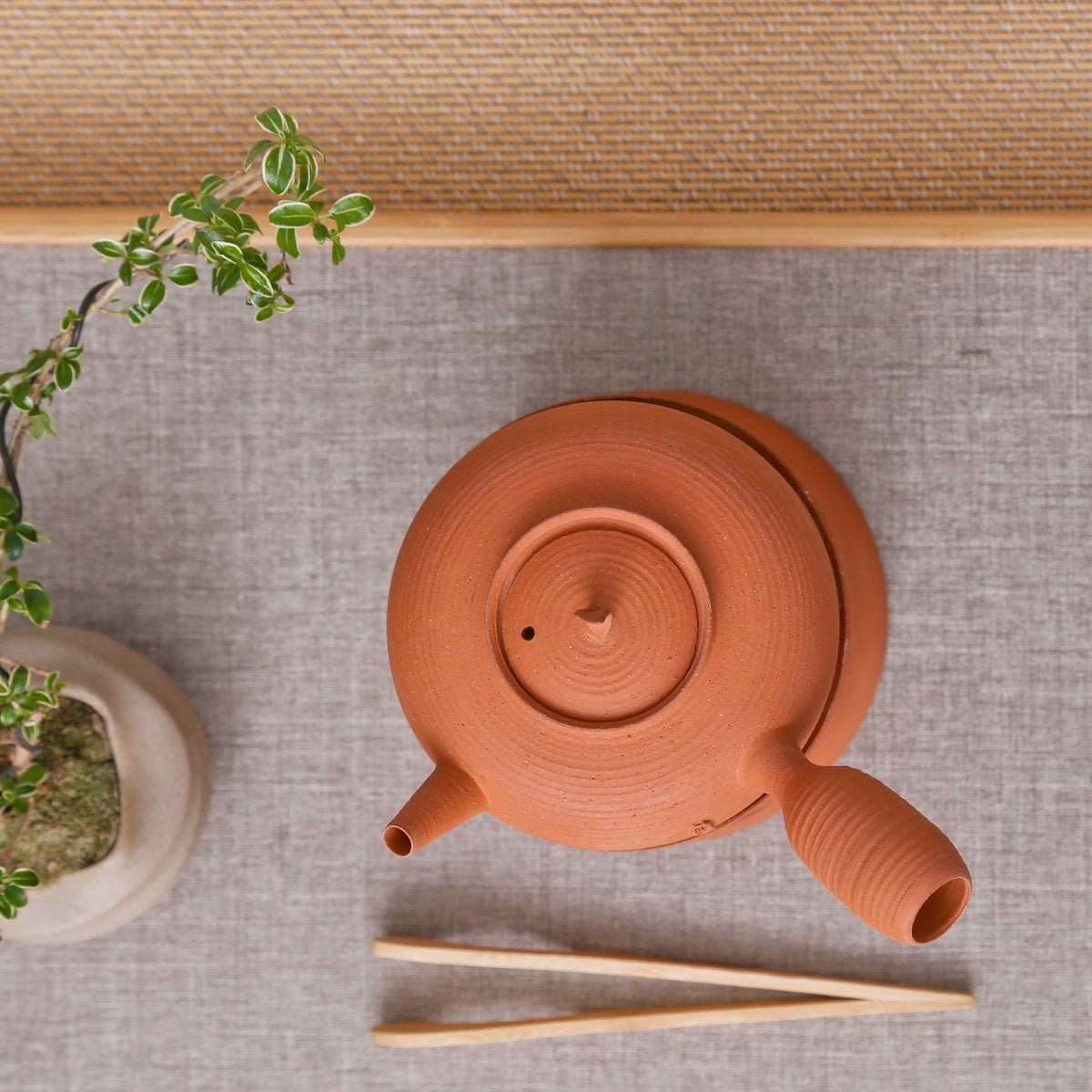 Chaozhou Red Clay Side handle Kettle And Stove - Taishan Tea Club