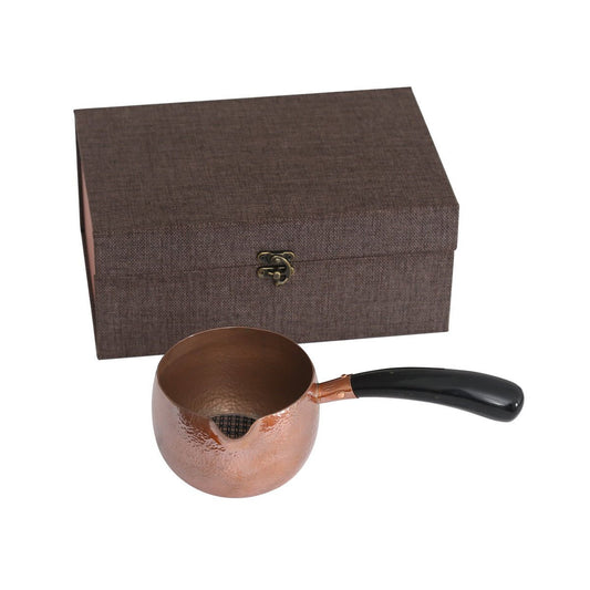 Copper Tea Boiler (without lid) - Side-handle, 600ml - Taishan Tea Club