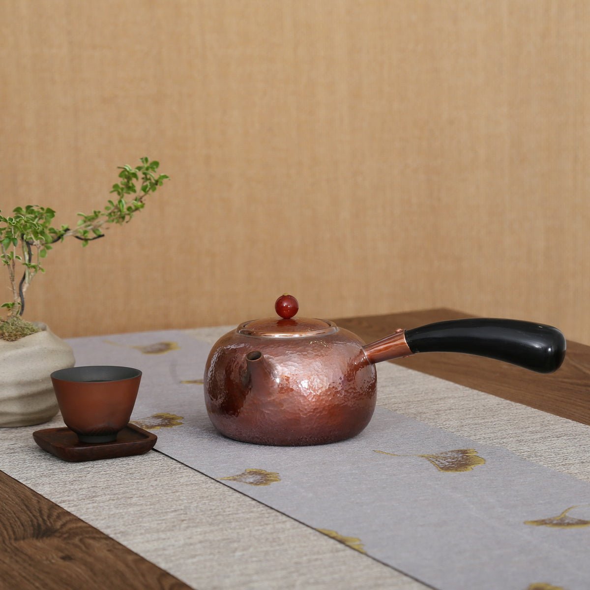 Copper Teapot - Side-handle, Red Fruit - Taishan Tea Club