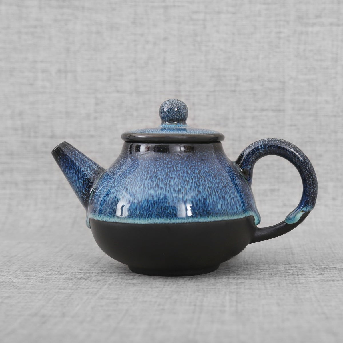 Dark Blue Gradient Colors Porcelain Travel Tea Set (teapot with grip handle) - Taishan Tea Club
