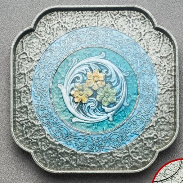 Flower Embossment pattern Iron Tea Tray – TSTea