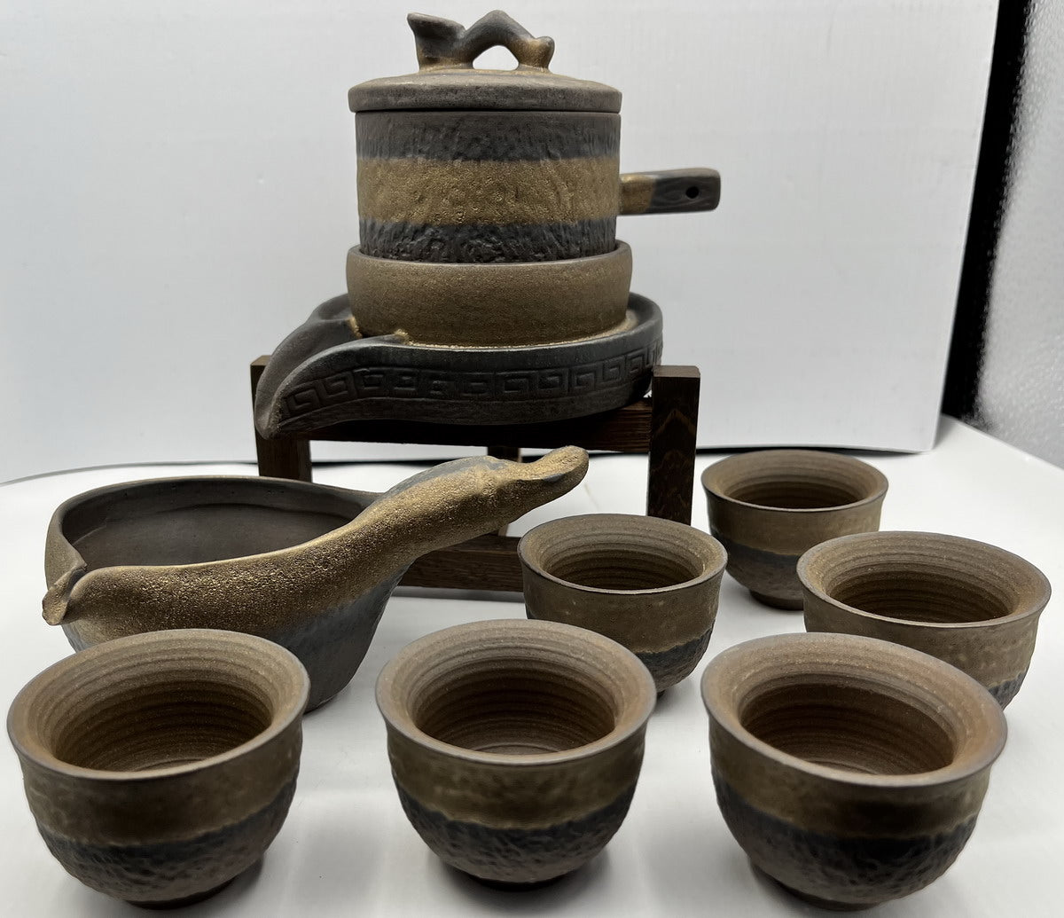 Gilt Stone Mill Semi-Automatic Gift Tea Set - Taishan Tea Club