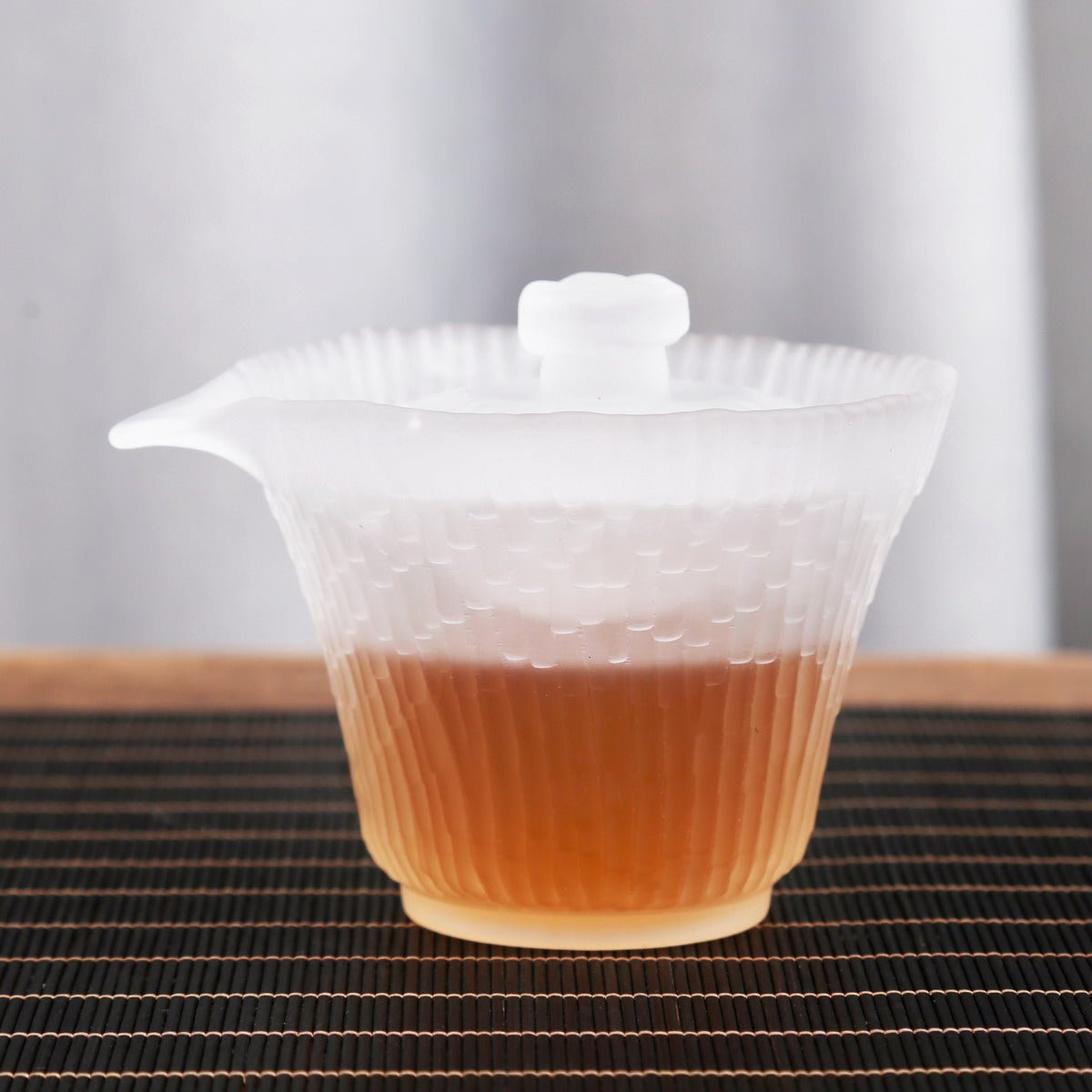 Glass Bamboo Pattern Gaiwan (Non-transparent) - Taishan Tea Club