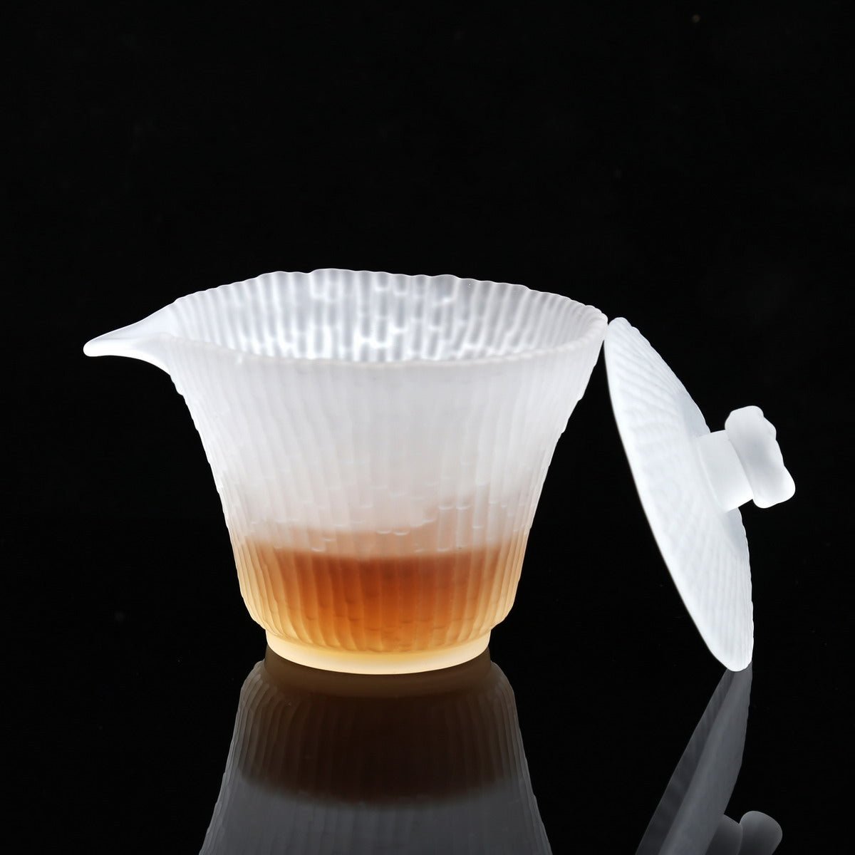 Glass Bamboo Pattern Gaiwan (Non-transparent) - Taishan Tea Club