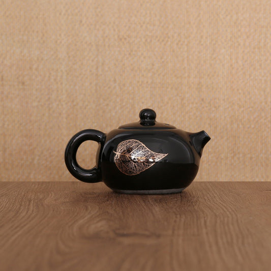 Gold Leaf Black Single Jian Zhan Teapot - Taishan Tea Club