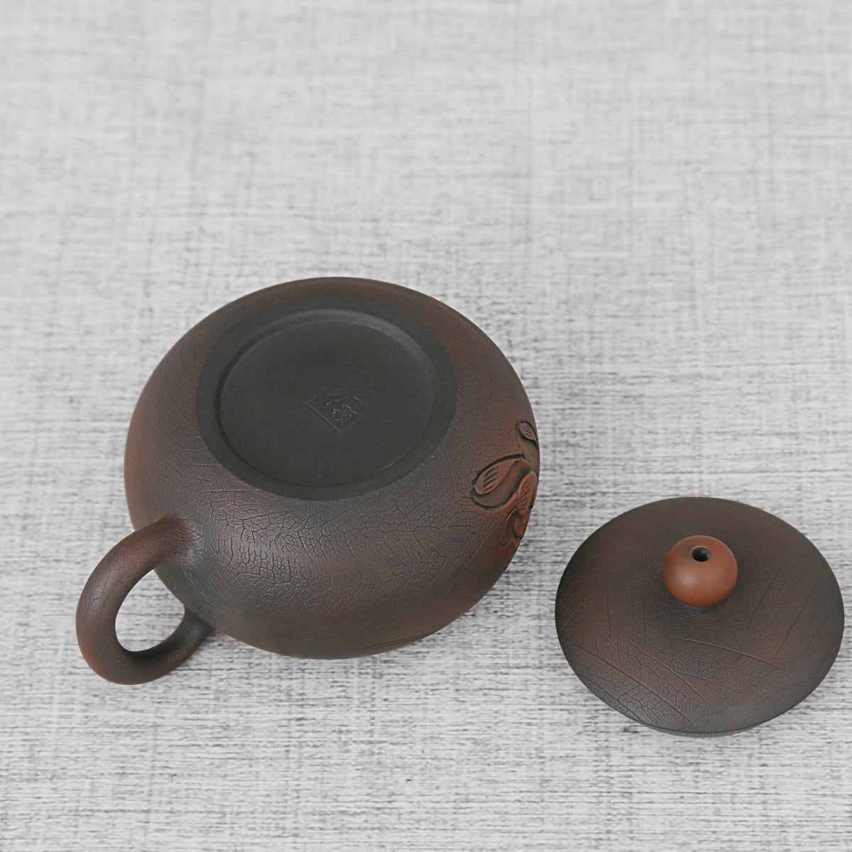 Handcraf Low Relief Lotus Jian Shui Purple Pottery Teapot - Taishan Tea Club