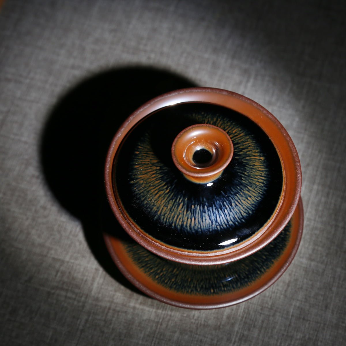Hare's Fur Gradient Color Brown Dark red Jian Zhan Gift Tea Set - Taishan Tea Club