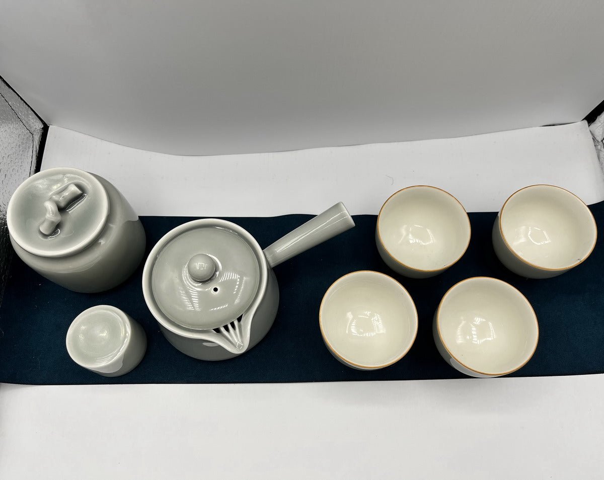 Ice Gray Glazed Ceramic Tea Set - Taishan Tea Club