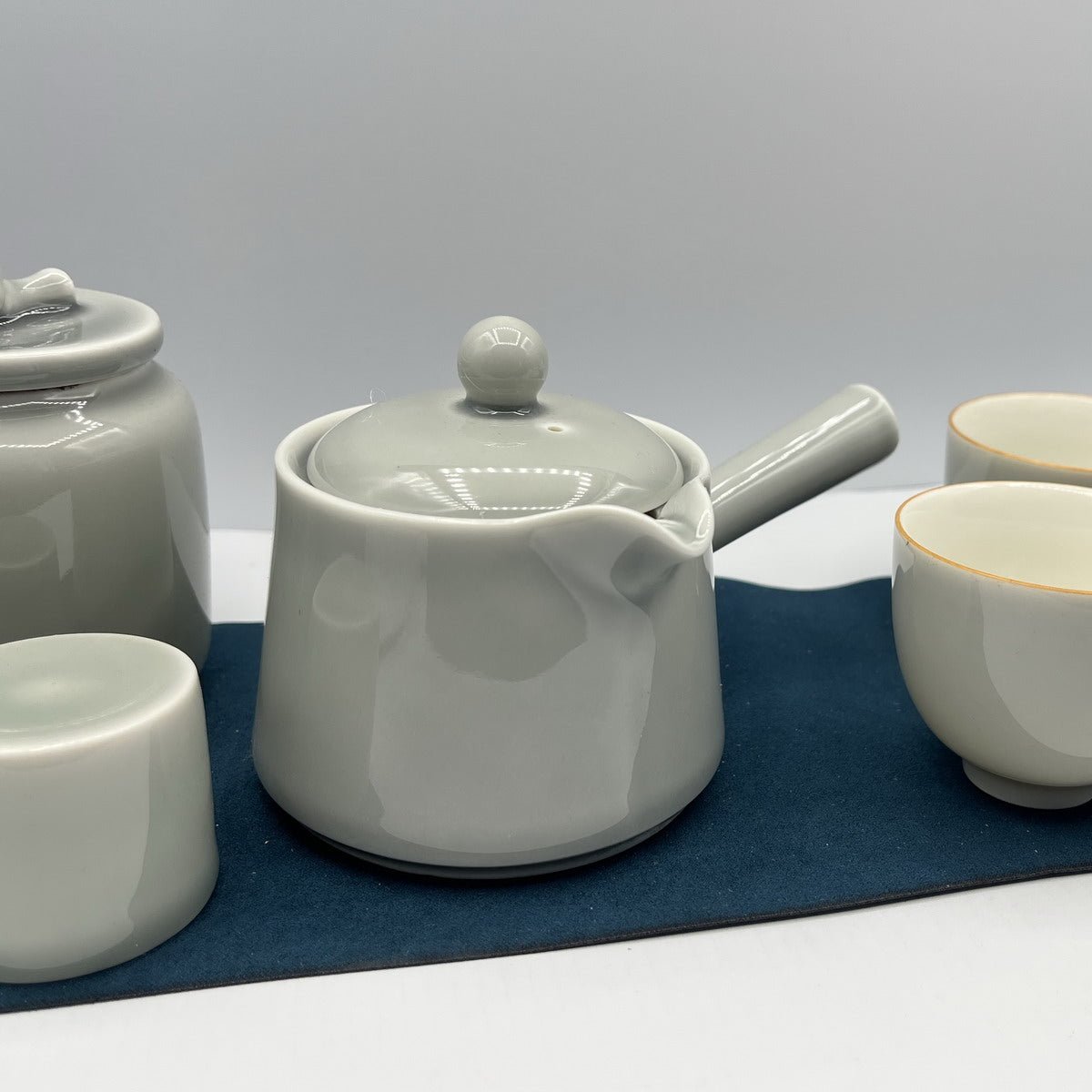 Ice Gray Glazed Ceramic Tea Set - Taishan Tea Club