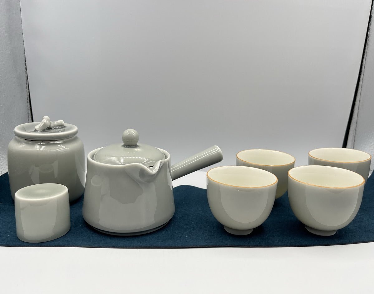 Ice Gray Glazed Ceramic Tea Set - Taishan Tea Club