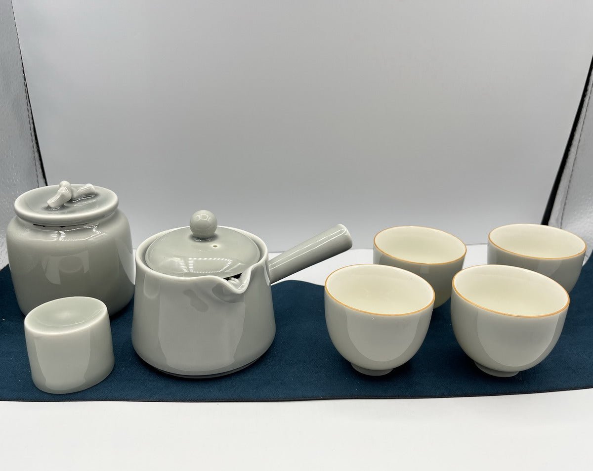 Ice Gray Glazed Ceramic Tea Set - Taishan Tea Club