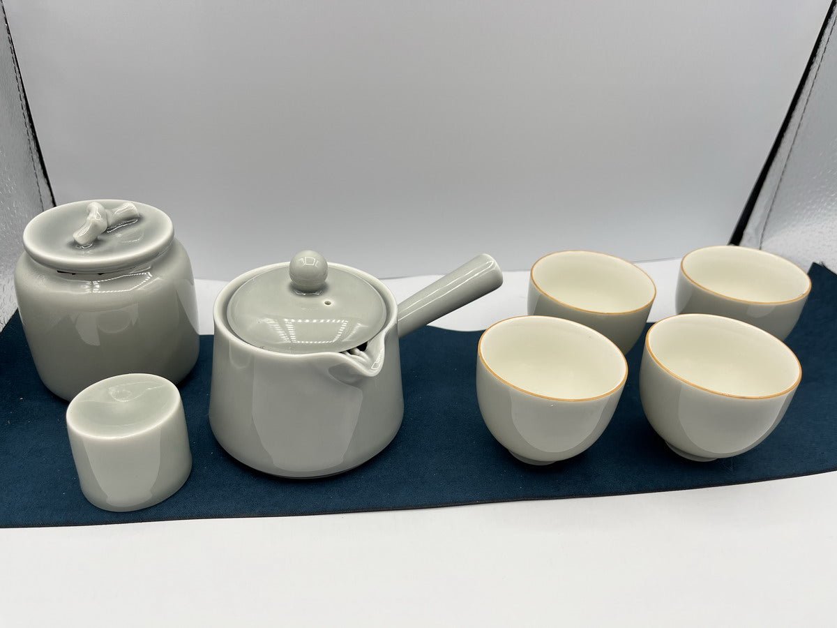 Ice Gray Glazed Ceramic Tea Set - Taishan Tea Club