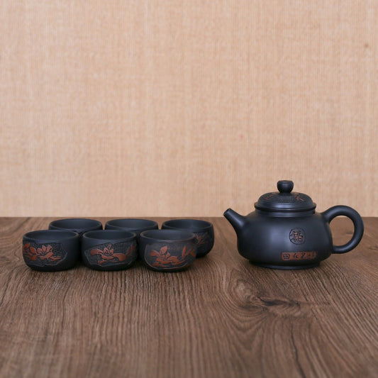 Jianshui Purple Pottery Magnolia Flower Handcraft Gift Tea Set - Taishan Tea Club