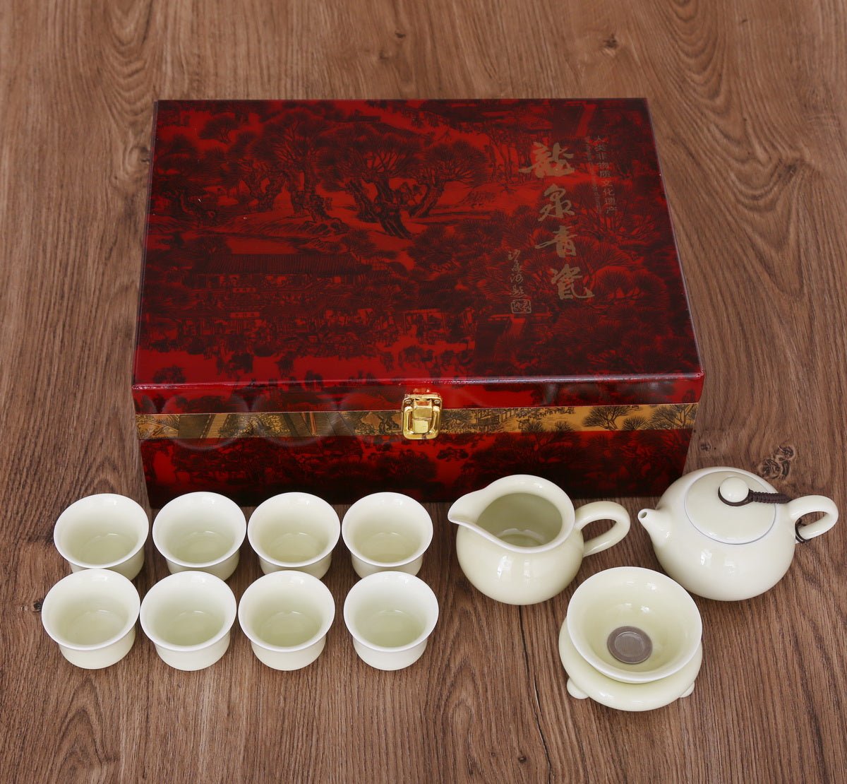 Longquan Celadon 2 Color Di Ware Gift Tea Set - Taishan Tea Club