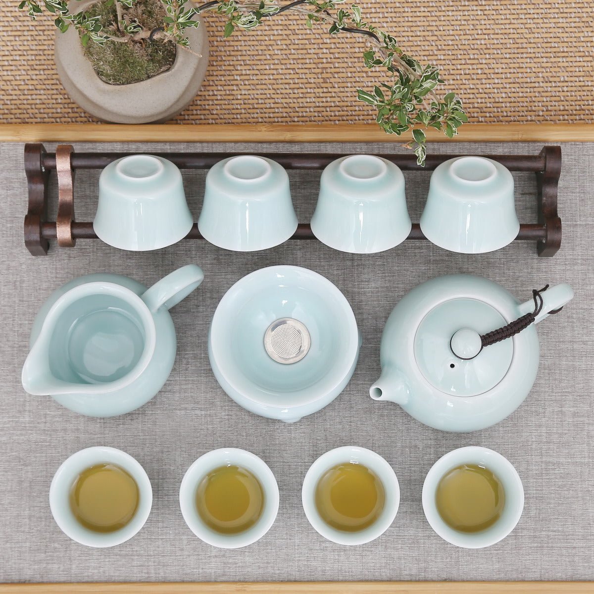 Longquan Celadon 2 Color Di Ware Gift Tea Set - Taishan Tea Club