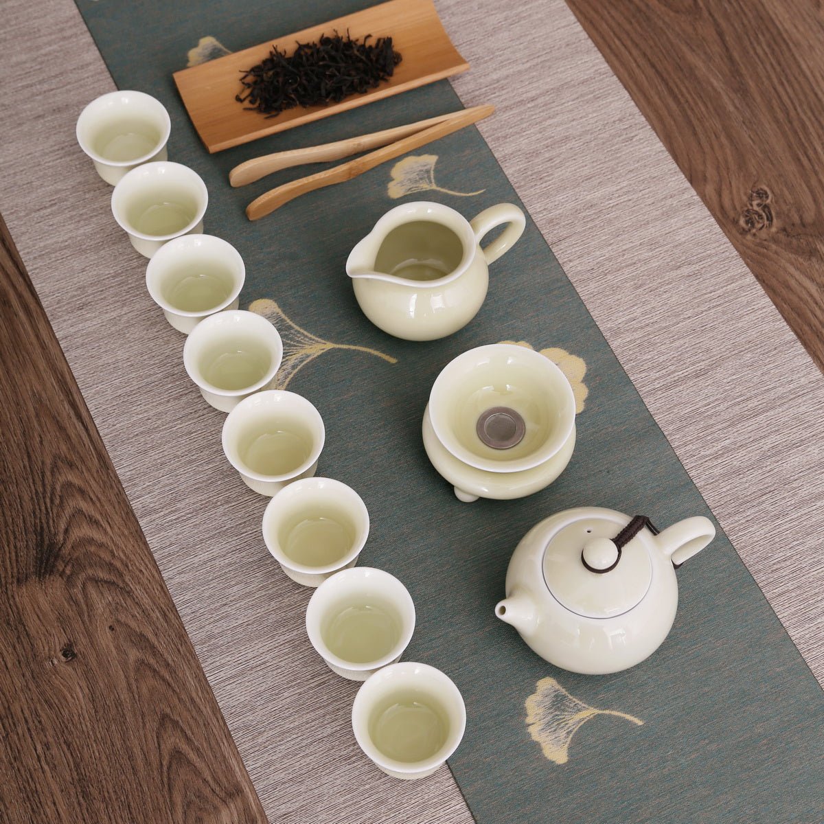 Longquan Celadon 2 Color Di Ware Gift Tea Set - Taishan Tea Club