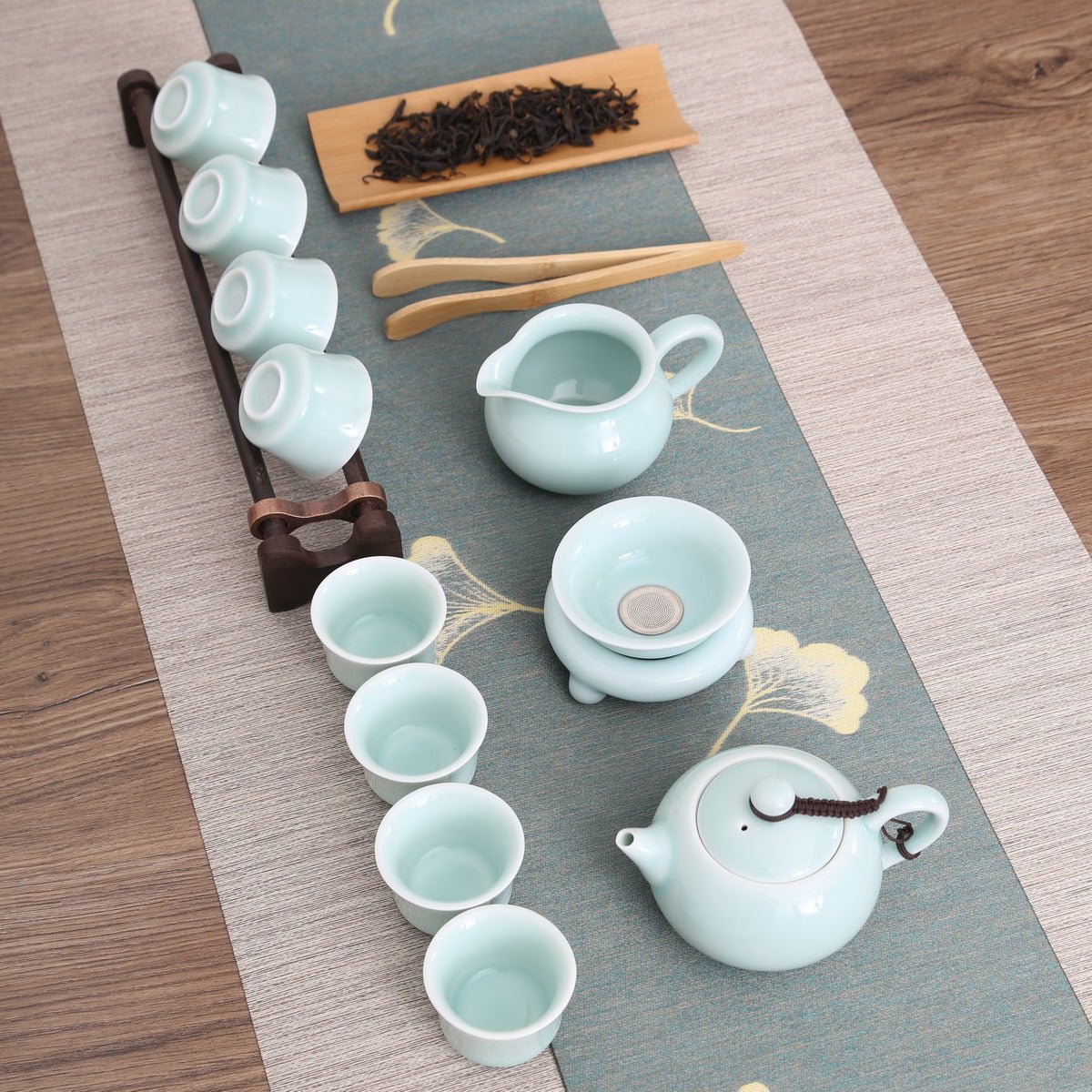 Longquan Celadon 2 Color Di Ware Gift Tea Set - Taishan Tea Club