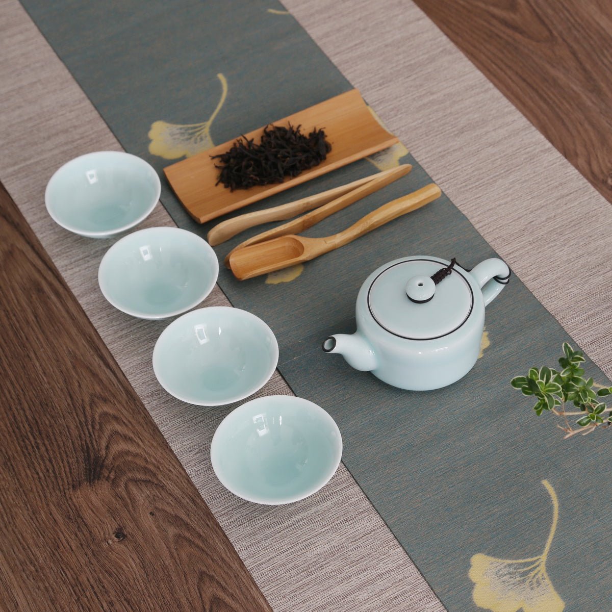 Longquan Celadon 3 Color Di Ware Gift Tea Set - Taishan Tea Club