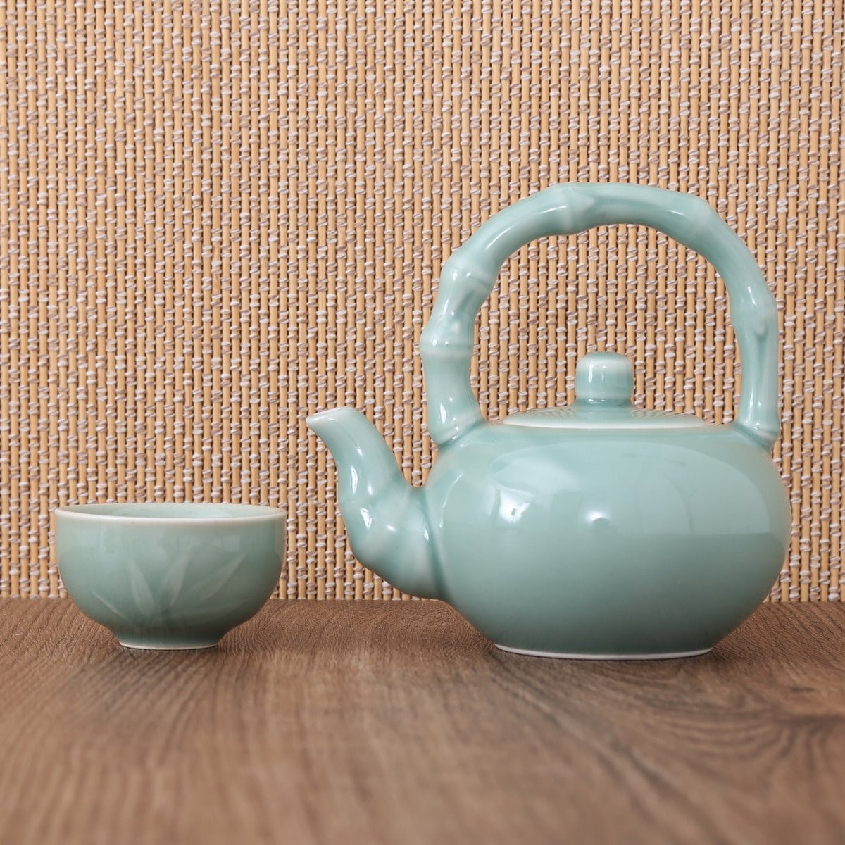 Longquan Celadon Blue Di Ware Bamboo Gift Tea Set - Taishan Tea Club