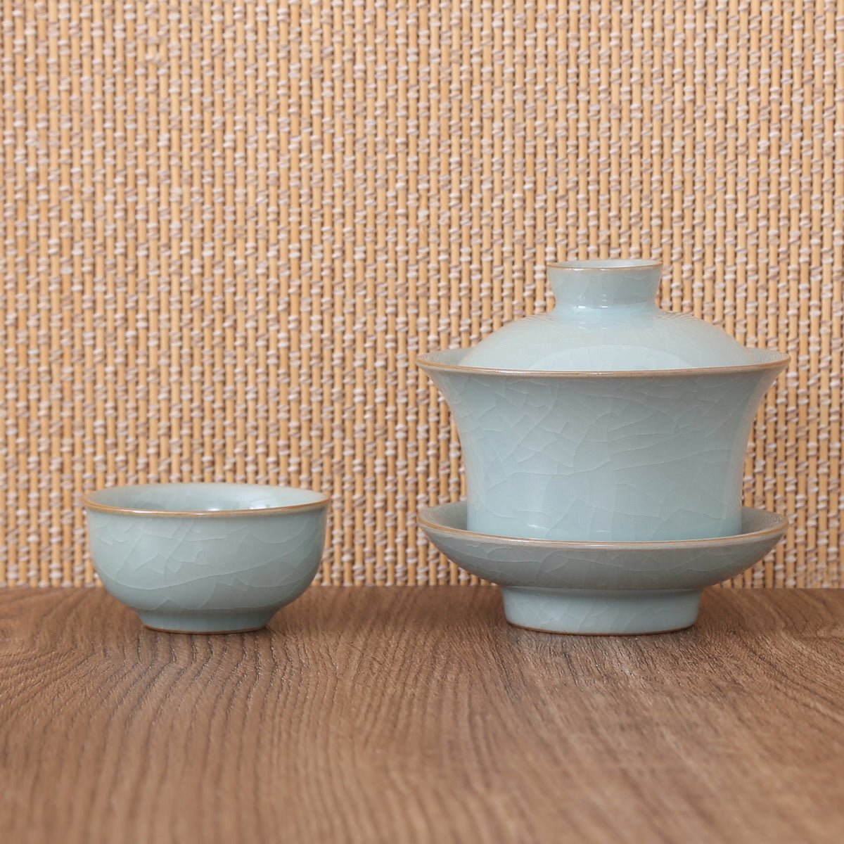 Longquan Celadon Blue Ge Ware Gaiwan Gift Tea Set - Taishan Tea Club