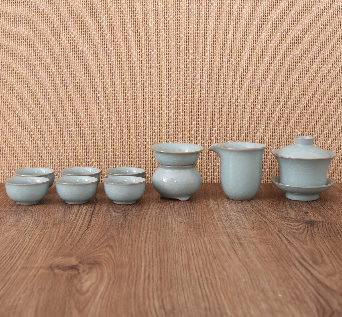 Longquan Celadon Blue Ge Ware Gaiwan Gift Tea Set - Taishan Tea Club