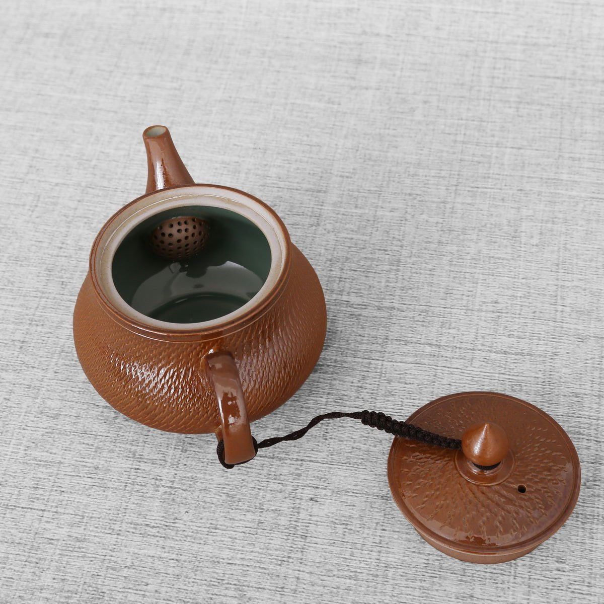 Longquan Celadon Brown Water Ripple Engraving Handcraft Gift Tea Set - Taishan Tea Club