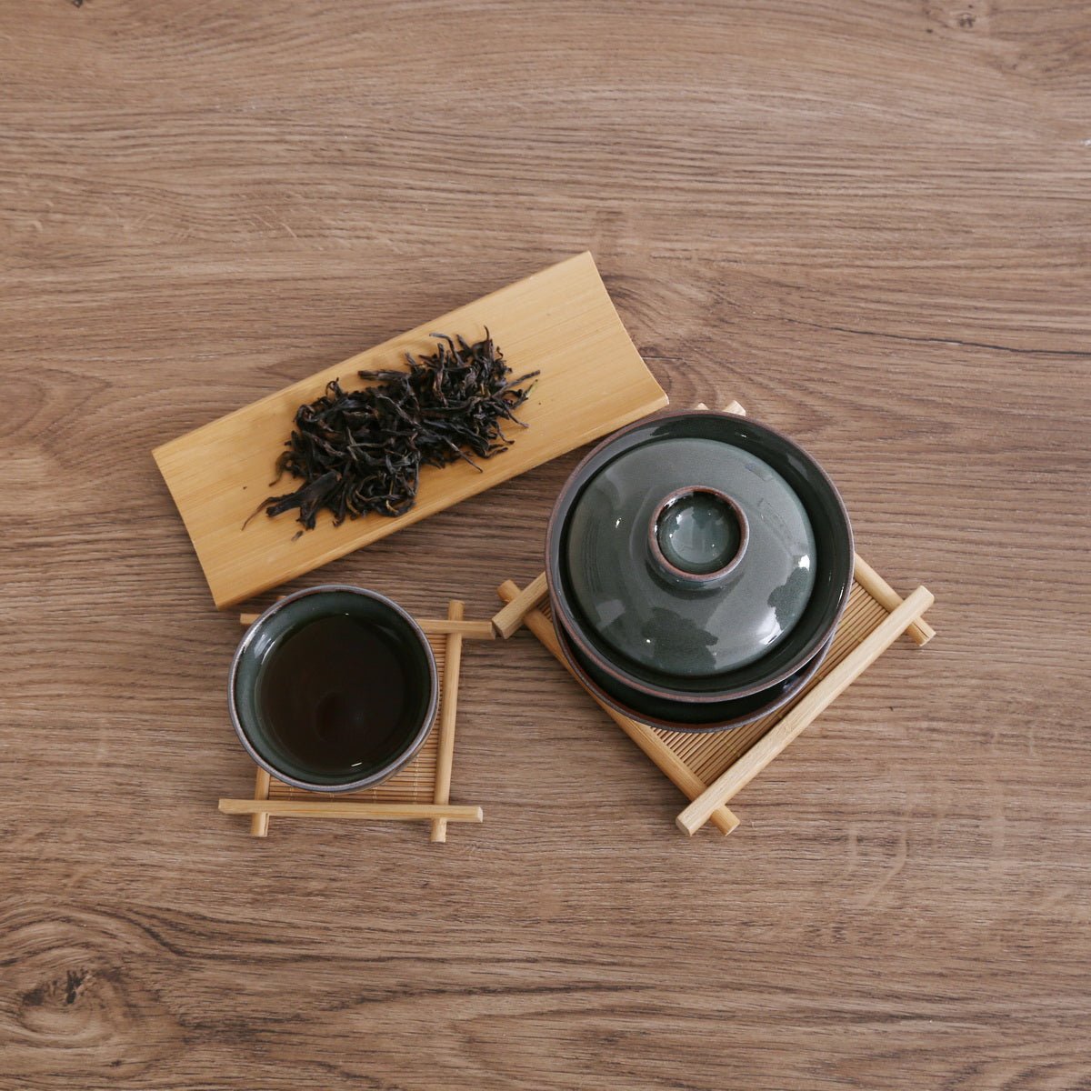 Longquan Celadon Dark Grey Gift Tea Set (Iron Mud) - Taishan Tea Club