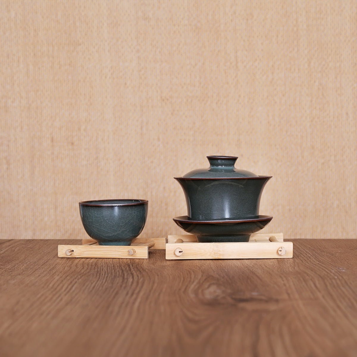 Longquan Celadon Dark Grey Gift Tea Set (Iron Mud) - Taishan Tea Club