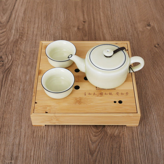 Longquan Celadon Di ware 2 Wide Cups Gift Tea Set - Taishan Tea Club