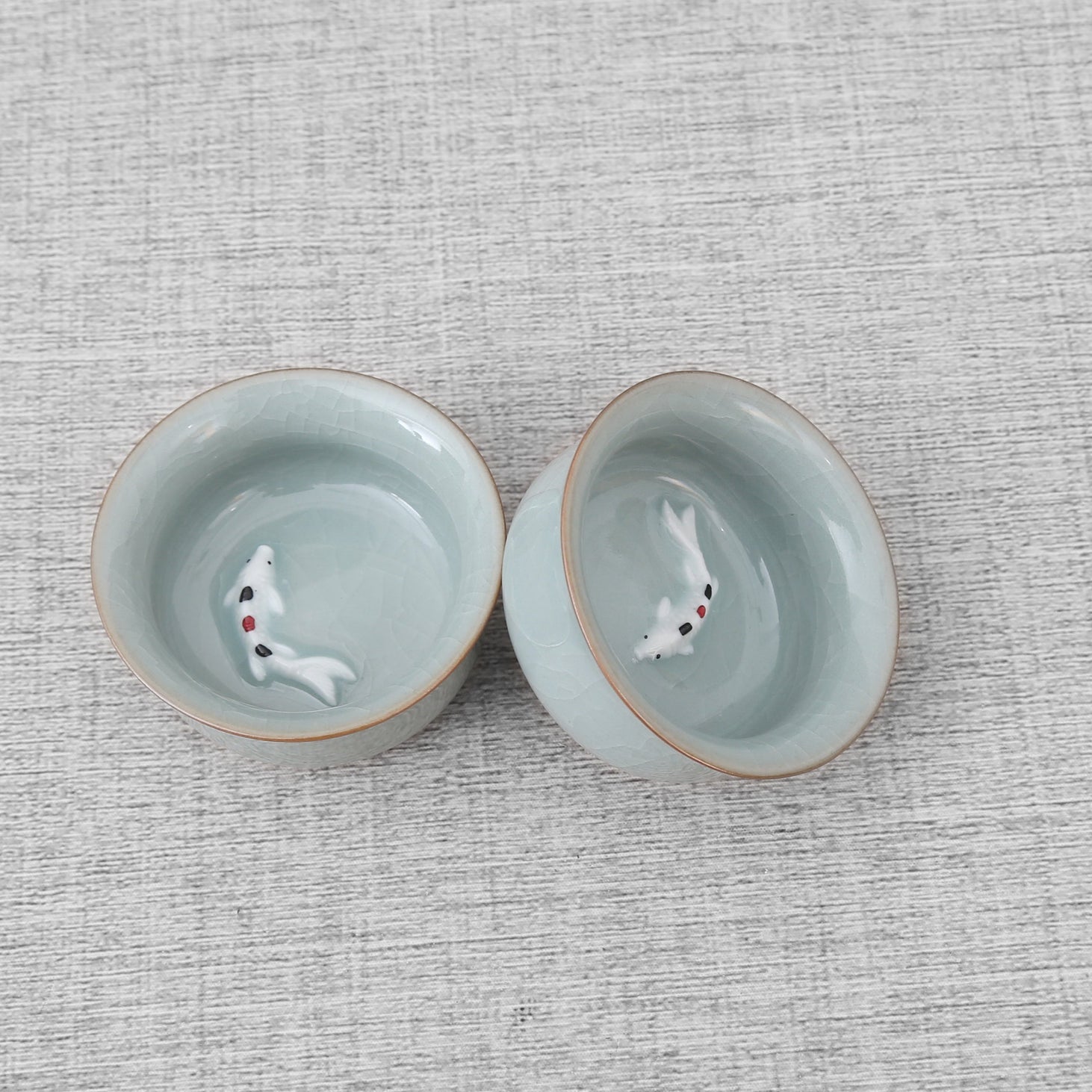 Longquan Celadon Fish Teacup Gift Tea Set - Taishan Tea Club