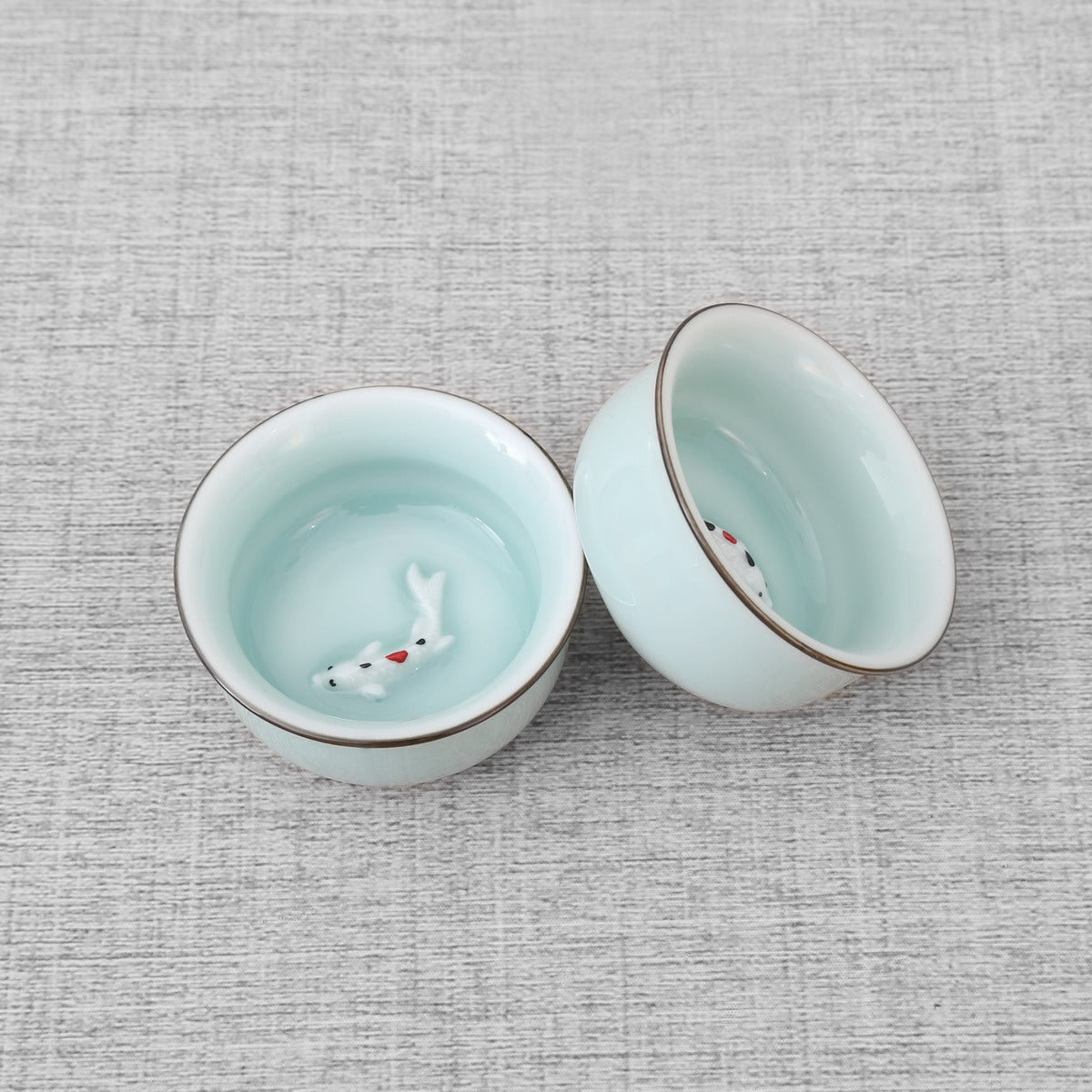 Longquan Celadon Fish Teacup Gift Tea Set - Taishan Tea Club