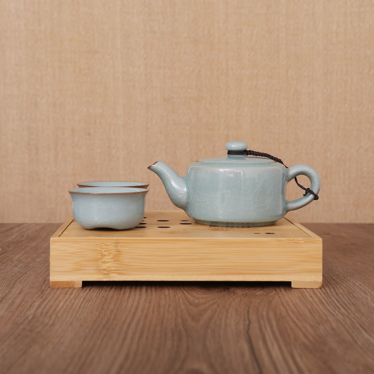 Longquan Celadon Ge ware 2 Wide Cups Gift Tea Set - Taishan Tea Club