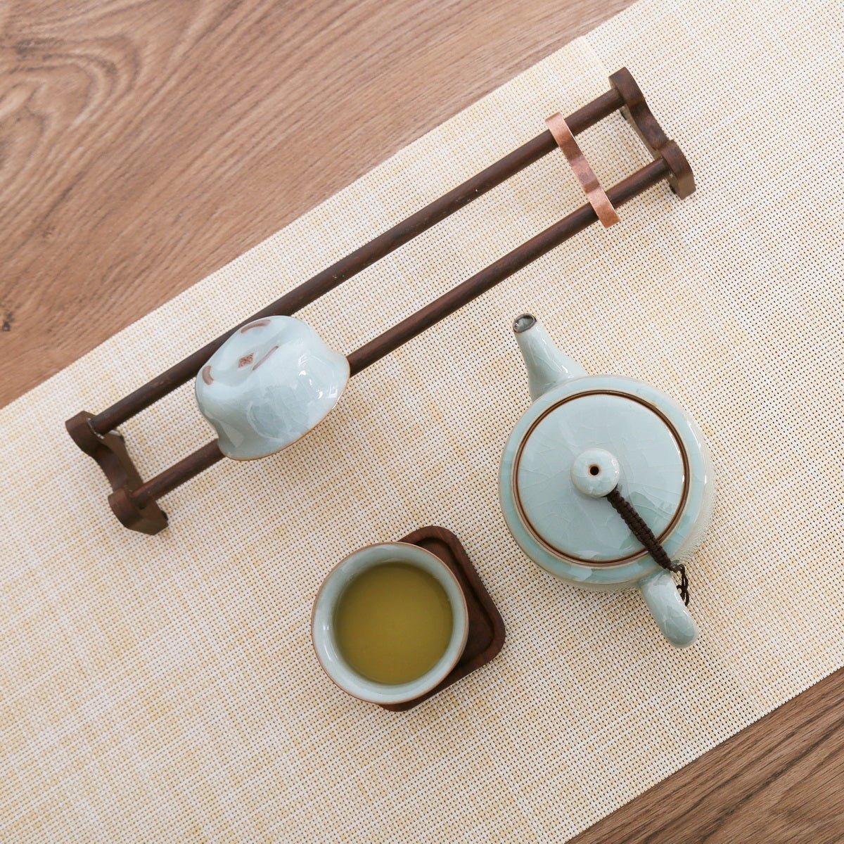 Longquan Celadon Ge ware 2 Wide Cups Gift Tea Set - Taishan Tea Club