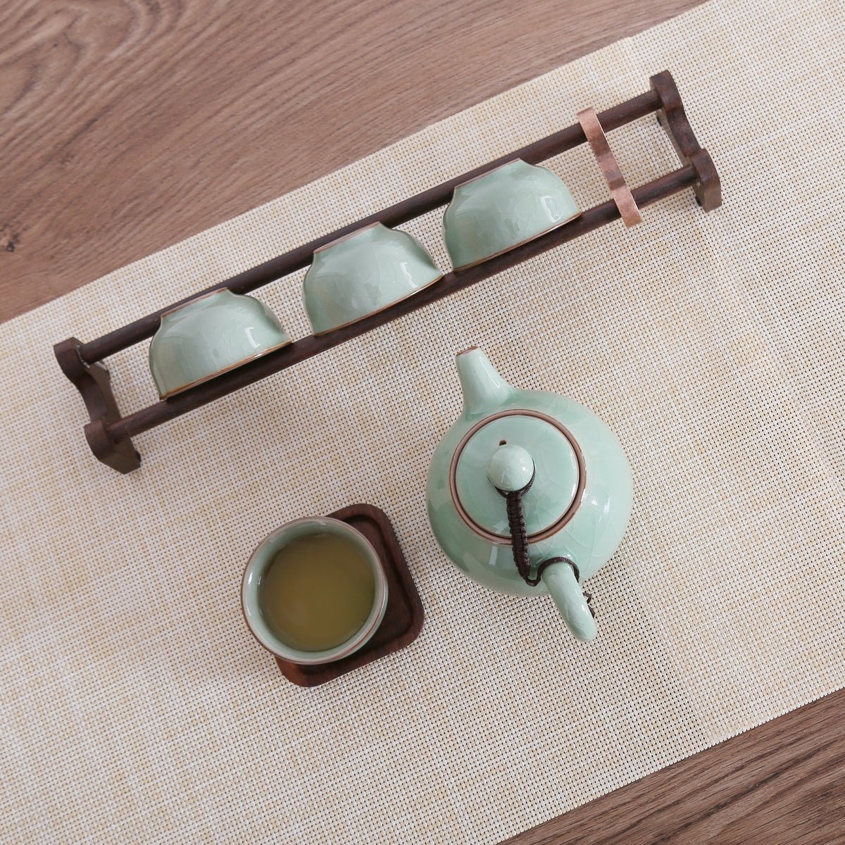 Longquan Celadon Ge Ware 3 Color Gift Tea Set - Taishan Tea Club