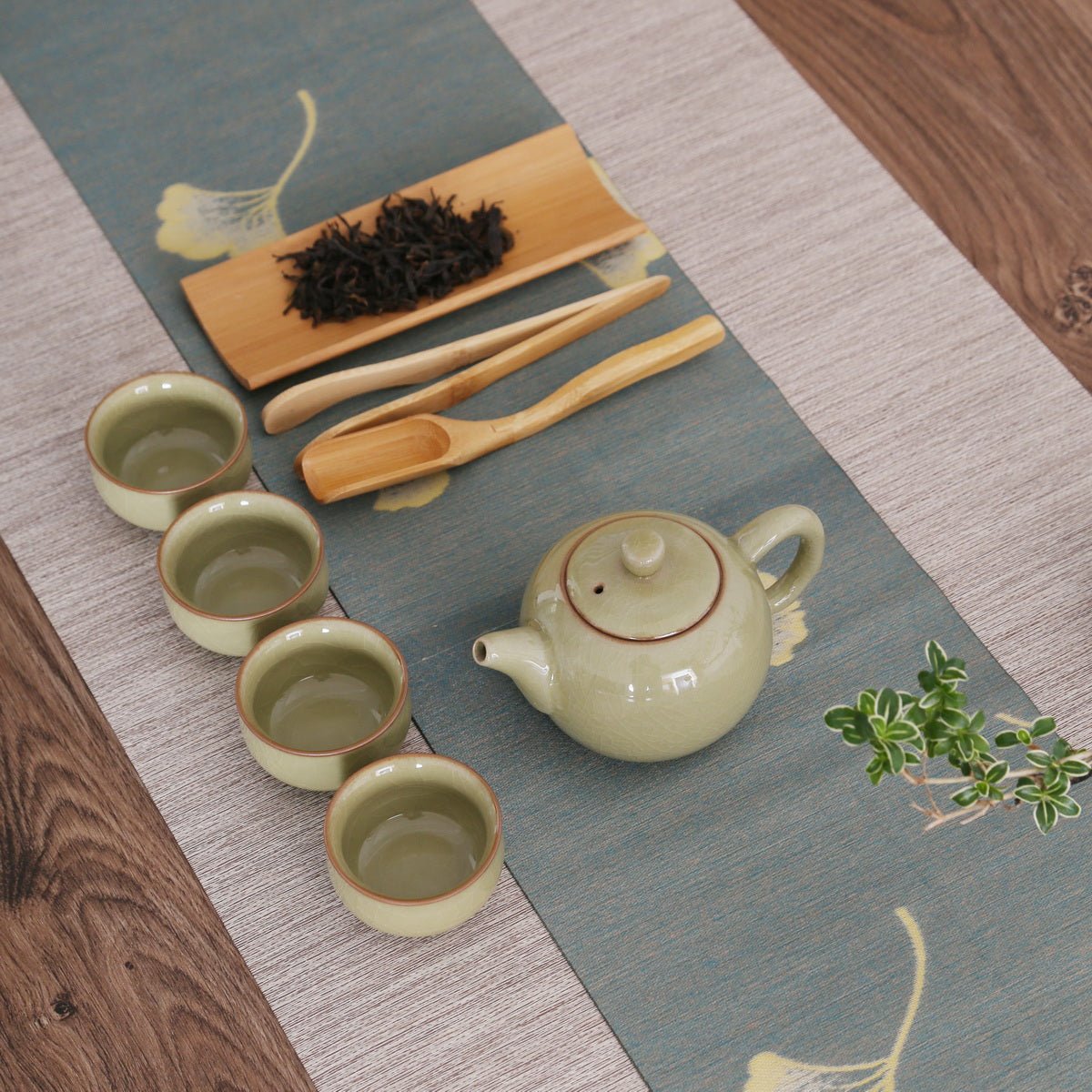 Longquan Celadon Ge Ware 3 Color Gift Tea Set - Taishan Tea Club