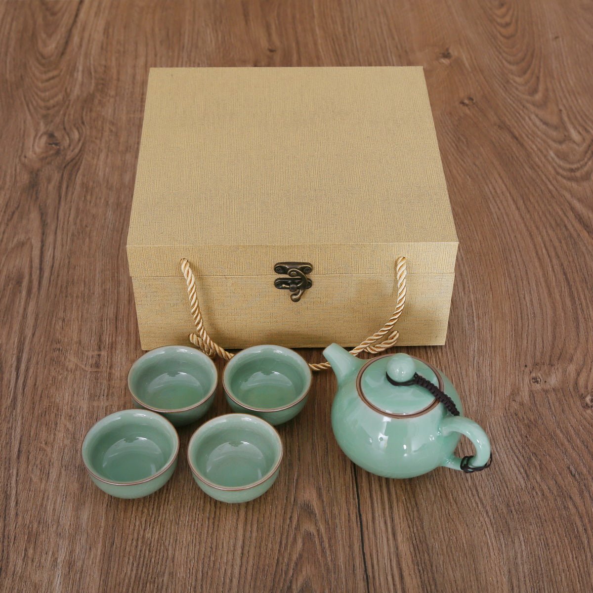 Longquan Celadon Ge Ware 3 Color Gift Tea Set - Taishan Tea Club