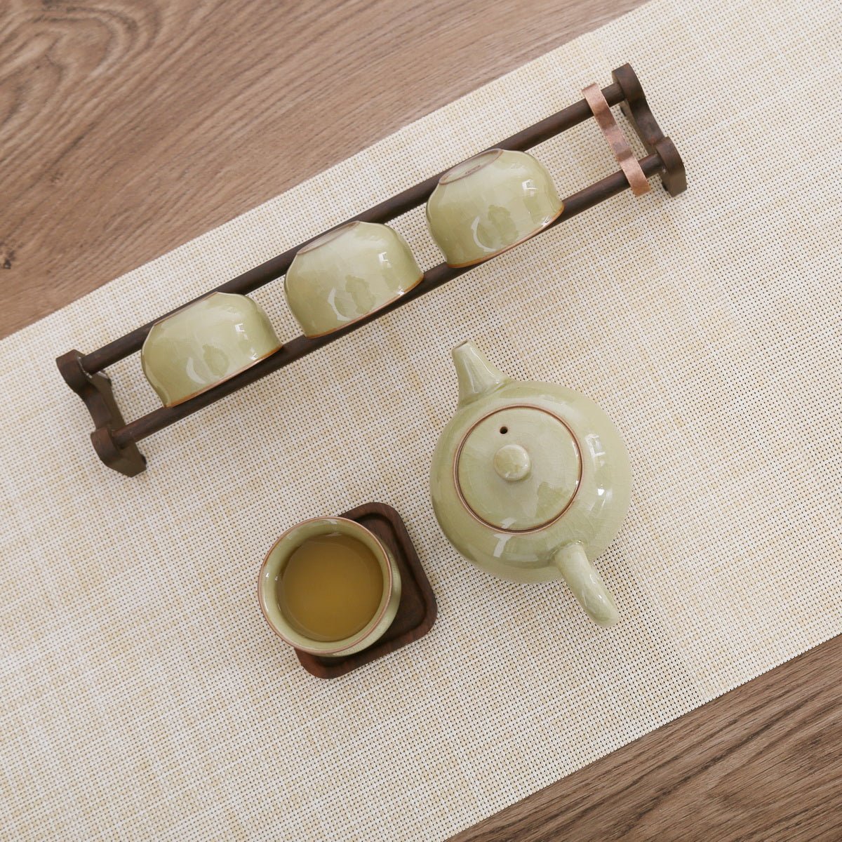 Longquan Celadon Ge Ware 3 Color Gift Tea Set - Taishan Tea Club