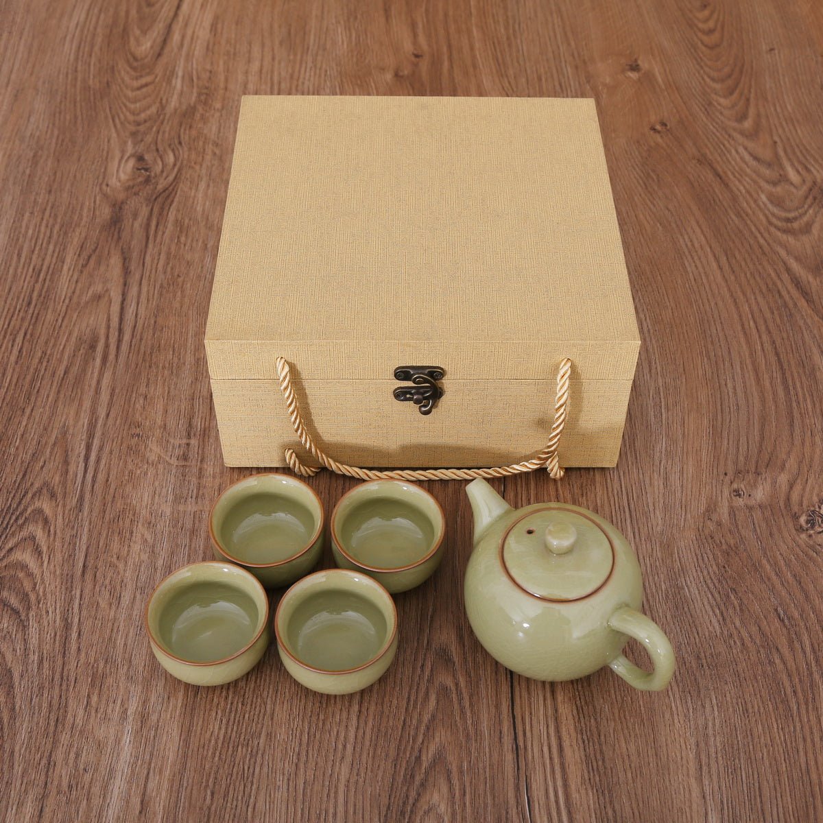 Longquan Celadon Ge Ware 3 Color Gift Tea Set - Taishan Tea Club