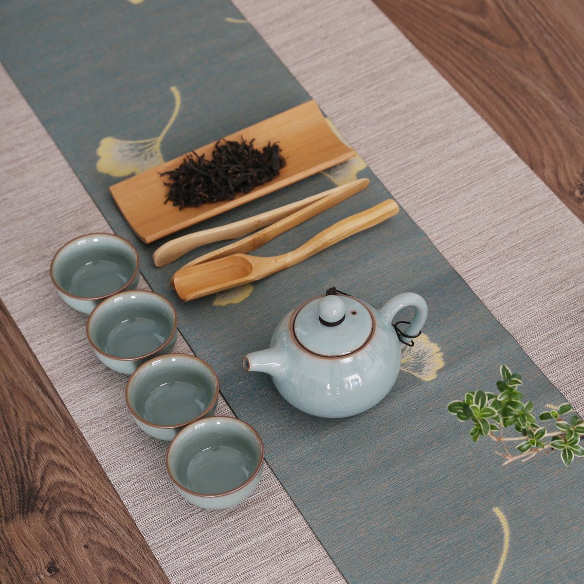 Longquan Celadon Ge Ware 3 Color Gift Tea Set - Taishan Tea Club