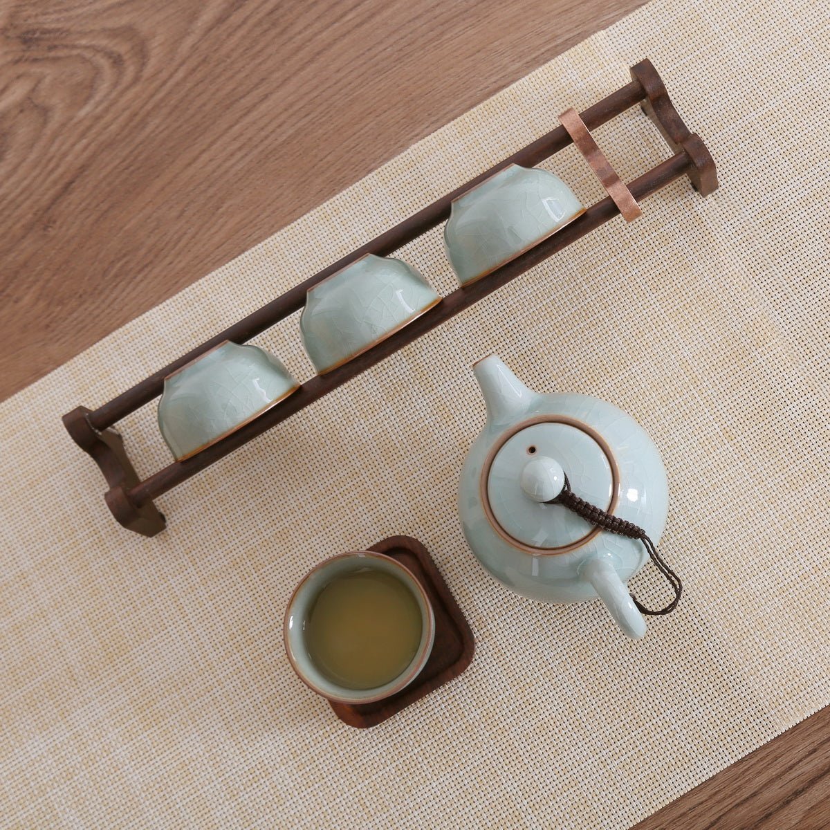 Longquan Celadon Ge Ware 3 Color Gift Tea Set - Taishan Tea Club