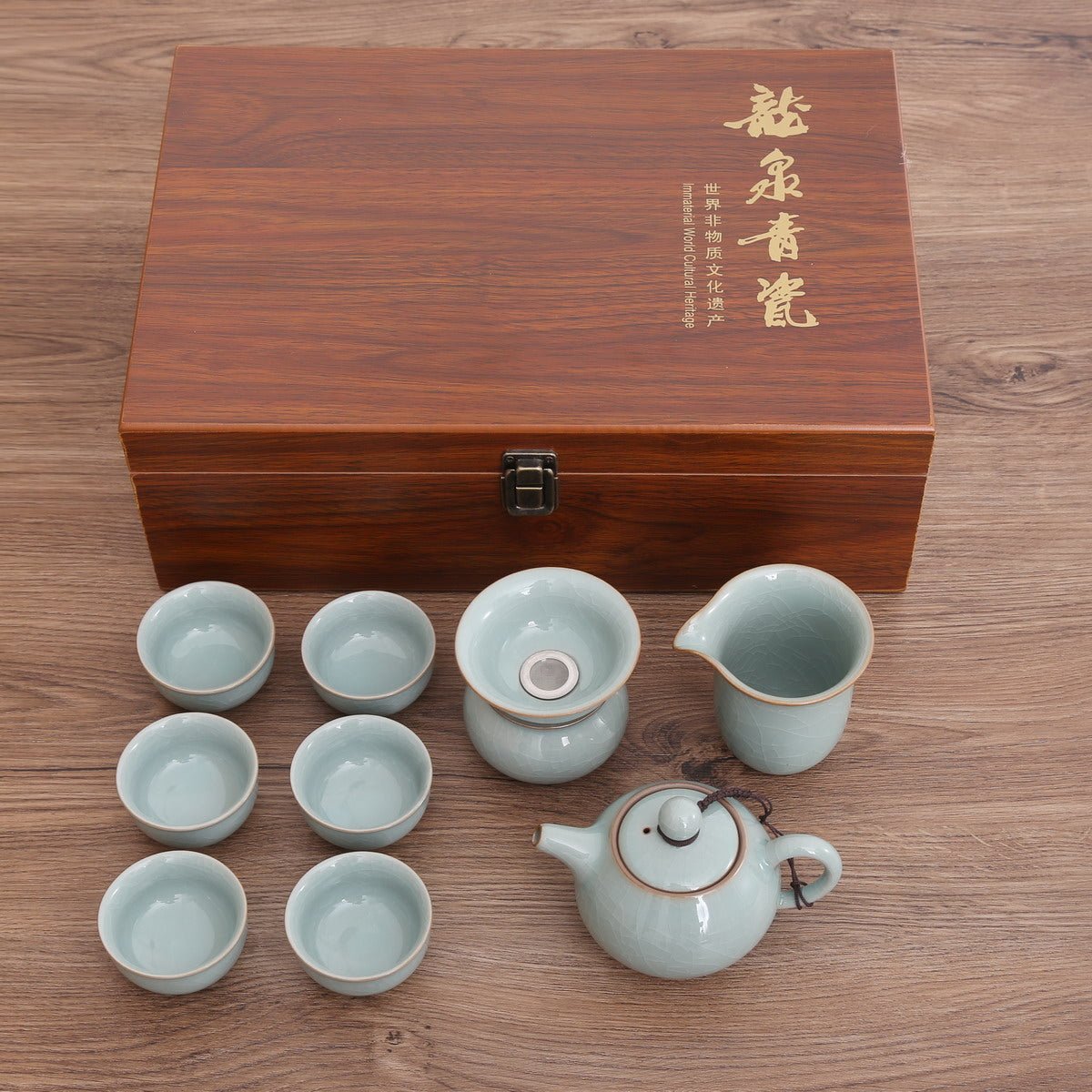 Longquan Celadon Ge Ware Blue Gift Tea Set - Taishan Tea Club