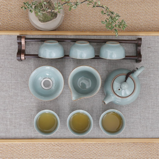 Longquan Celadon Ge Ware Blue Gift Tea Set - Taishan Tea Club