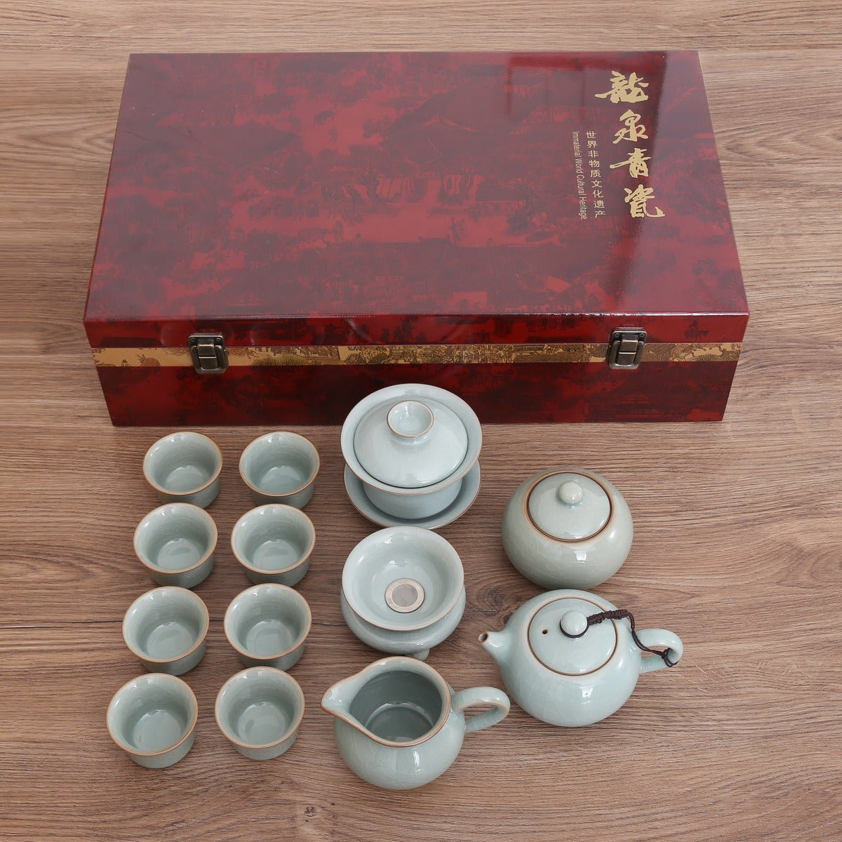 Longquan Celadon Ge Ware Gift Tea Set - Taishan Tea Club