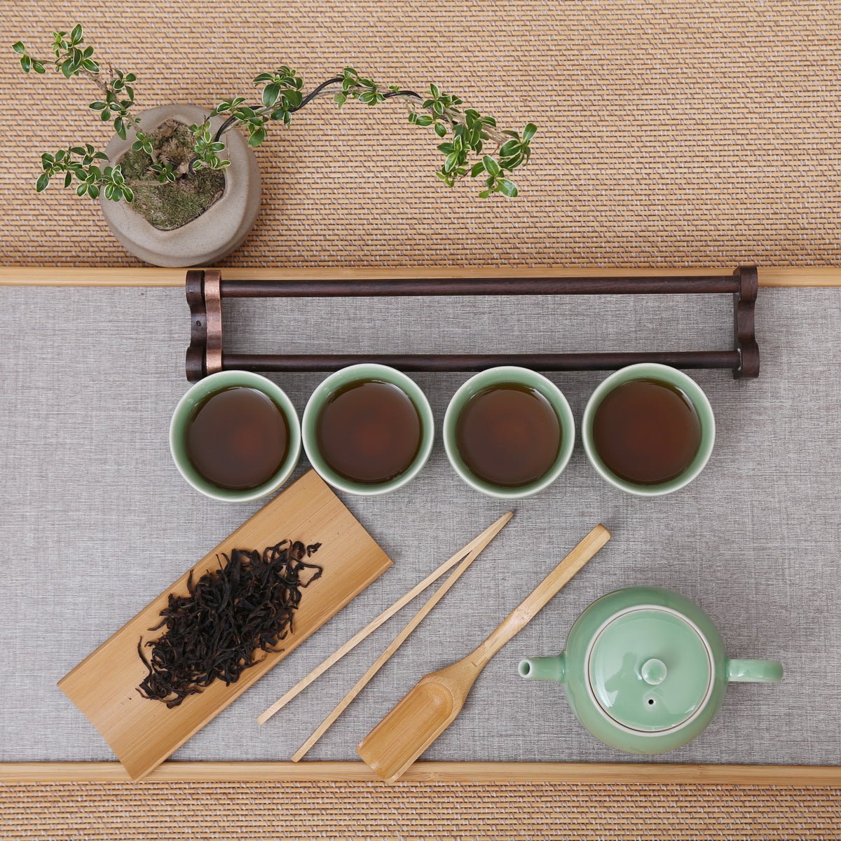 Longquan Celadon Ge Ware Orchid Flower Gift Tea Set - Taishan Tea Club