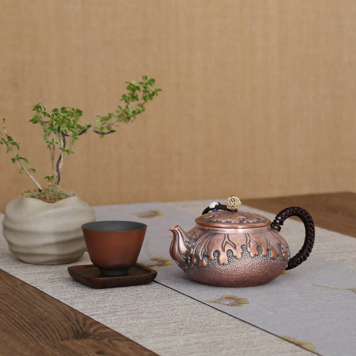 Lotus Leaf Copper Teapot - Taishan Tea Club