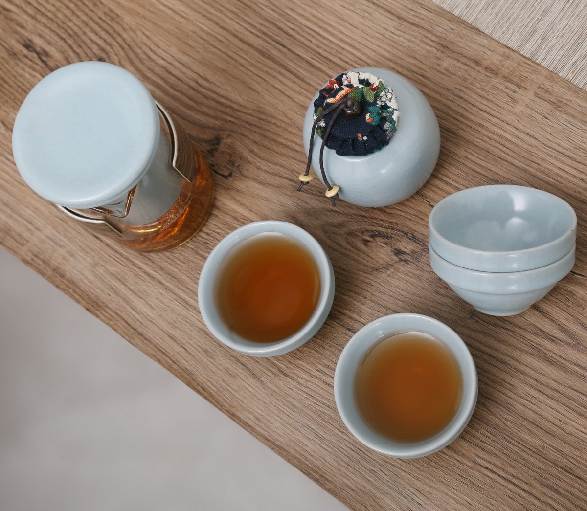 Mountain Peak Travel Kit Bag Tea Set 4 teacups – TSTea