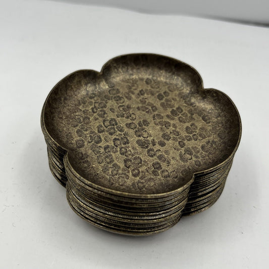 Petal Shape Irregular Pattern Copper Tea Coaster(Per One) - Taishan Tea Club