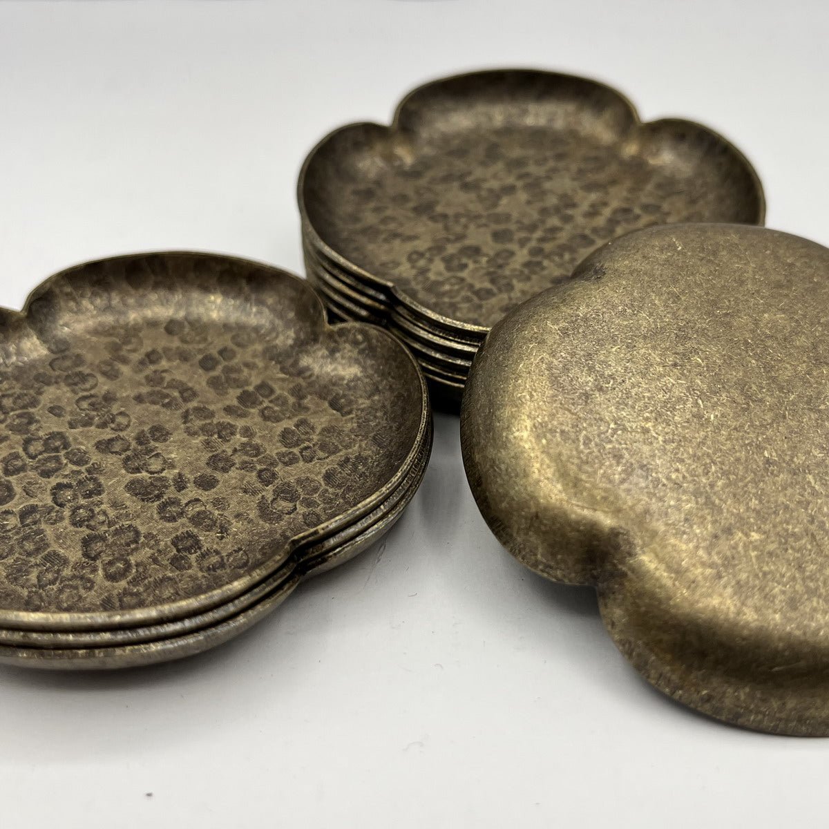 Petal Shape Irregular Pattern Copper Tea Coaster(Per One) - Taishan Tea Club